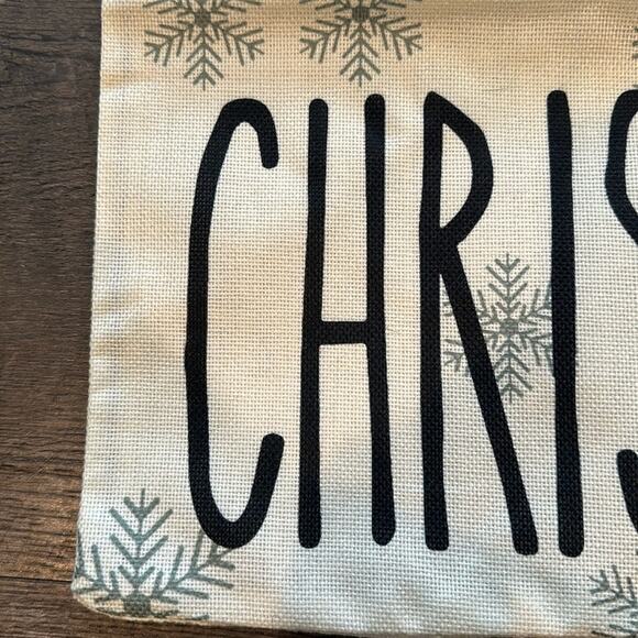 Merry Christmas Snowflake Indoor/Outdoor Holiday Neutral Pillow Cover NWOT - Picture 4 of 7